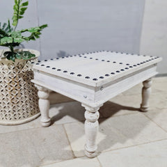 Antique Indian Reclaimed Hand Solid Wooden Rustic Coffee Table Whitewash 90x60x50cm Antique Indian Reclaimed Hand Solid Wooden Rustic Coffee Table Whitewash 90x60x50cm