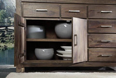 Gfine Sideboard with two doors and six drawers made of solid Sheesham wood 150x45x88Cm Gfine Sideboard with two doors and six drawers made of solid Sheesham wood 150x45x88Cm