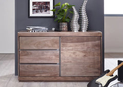 Gfine Sideboard with single door and three drawers made of solid Sheesham wood 127x46x76cm Gfine Sideboard with single door and three drawers made of solid Sheesham wood 127x46x76cm