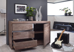 Gfine Sideboard with single door and three drawers made of solid Sheesham wood 127x46x76cm Gfine Sideboard with single door and three drawers made of solid Sheesham wood 127x46x76cm