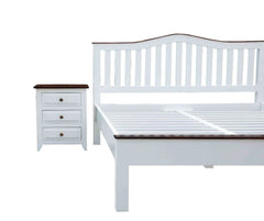 French Blanc Wooden Bed French Blanc Wooden Bed
