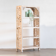 Carved Oasis Hand Carved Mango Wood Floral Carvings Wooden Bookcase Bookshelf Carved Oasis Hand Carved Mango Wood Floral Carvings Wooden Bookcase Bookshelf
