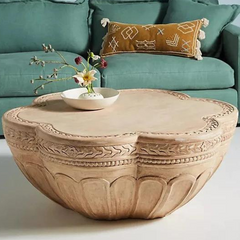 Heritage Heirlooms Solid Mango Wood Floral Hand Carved Coffee table Heritage Heirlooms Solid Mango Wood Floral Hand Carved Coffee table