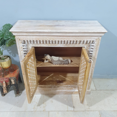 Indian Handmade Carved Solid Hard Wood Floral Design 2 Door Cabinet 110x40x110 Cm Indian Handmade Carved Solid Hard Wood Floral Design 2 Door Cabinet 110x40x110 Cm