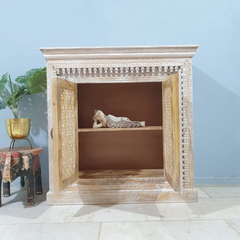 Indian Handmade Carved Solid Hard Wood Floral Design 2 Door Cabinet 110x40x110 Cm Indian Handmade Carved Solid Hard Wood Floral Design 2 Door Cabinet 110x40x110 Cm