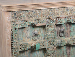 Antique Old Door Vintage Solid Wood 2 Door Sideboard Greenwash Antique Old Door Vintage Solid Wood 2 Door Sideboard Greenwash