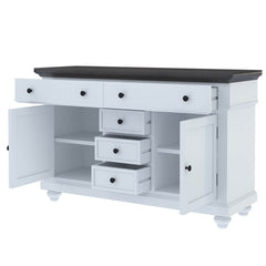 Blanc Two Tone Mahogany Wood 5 Drawer Large Sideboard Cabinet Blanc Two Tone Mahogany Wood 5 Drawer Large Sideboard Cabinet