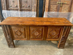 Indian Hand Carved Solid Wood Console Hall Table Indian Hand Carved Solid Wood Console Hall Table