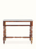 Indian Hand Carved Marble & Sheesham Wood Console Hall Table 24 Indian Hand Carved Marble & Sheesham Wood Console Hall Table 24
