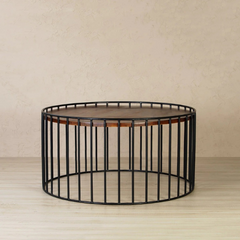 The Attic Brina Solid Wood Metal Coffee Table Honey The Attic Brina Solid Wood Metal Coffee Table Honey