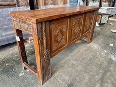 Indian Hand Carved Solid Wood Console Hall Table Indian Hand Carved Solid Wood Console Hall Table