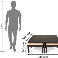 The Attic Livingston Solid Wood Coffee Tables Set Walnut The Attic Livingston Solid Wood Coffee Tables Set Walnut
