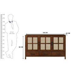 The Attic Cane Suzelle Solid Wood Sideboard Honey The Attic Cane Suzelle Solid Wood Sideboard Honey