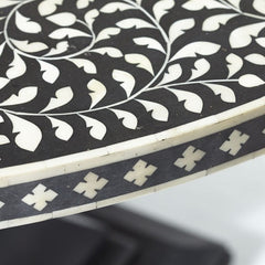 Maaya Bone Inlay Solidwood Round Pedestal Dining Table Maaya Bone Inlay Solidwood Round Pedestal Dining Table