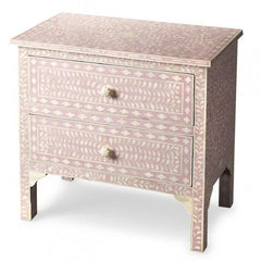 Maaya Bone Inlay Chest Sideboard Pink and White Floral Maaya Bone Inlay Chest Sideboard Pink and White Floral