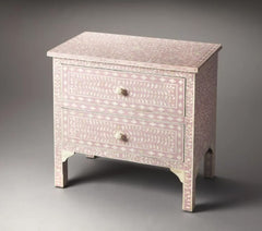 Maaya Bone Inlay Chest Sideboard Pink and White Floral Maaya Bone Inlay Chest Sideboard Pink and White Floral