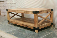 Cromer Indian Solid Wood Coffee Table Natural Cromer Indian Solid Wood Coffee Table Natural