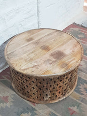 Bristol Indian Solid Wood Hand Carved Round Coffee Table Natural 80x80x40 cm Bristol Indian Solid Wood Hand Carved Round Coffee Table Natural 80x80x40 cm