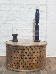 Bristol Indian Solid Wood Hand Carved Round Coffee Table Natural 80x80x40 cm Bristol Indian Solid Wood Hand Carved Round Coffee Table Natural 80x80x40 cm