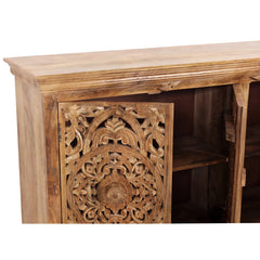 Indian Handmade Solid Wood 3 Door Carved Sideboard Indian Handmade Solid Wood 3 Door Carved Sideboard