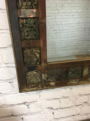 Rainbow Indian Reclaimed Wood Carved Print Block Wall Mirror Rainbow Indian Reclaimed Wood Carved Print Block Wall Mirror