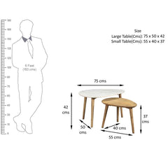 The Attic Marble and Wood Set of 2 Coffee Tables Natural The Attic Marble and Wood Set of 2 Coffee Tables Natural