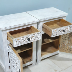 Indian Hand Carved Solid Wooden Bedside Table 50X40X68CM Indian Hand Carved Solid Wooden Bedside Table 50X40X68CM