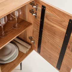 The Attic Carlat Solid Wood Sideboard Natural The Attic Carlat Solid Wood Sideboard Natural