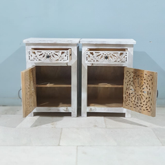 Indian Hand Carved Solid Wooden Bedside Table 50X40X68CM Indian Hand Carved Solid Wooden Bedside Table 50X40X68CM