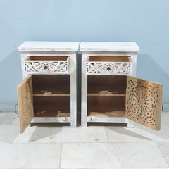 Indian Hand Carved Solid Wooden Bedside Table 50X40X68CM Indian Hand Carved Solid Wooden Bedside Table 50X40X68CM