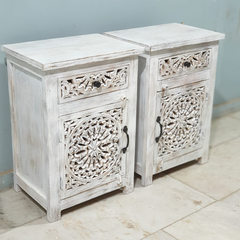 Indian Hand Carved Solid Wooden Bedside Table 50X40X68CM Indian Hand Carved Solid Wooden Bedside Table 50X40X68CM