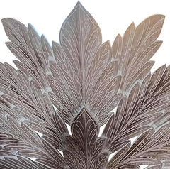 Hand Carved Big Palm Leaf King Size Bed Headboard Bed Head Whitewash Hand Carved Big Palm Leaf King Size Bed Headboard Bed Head Whitewash