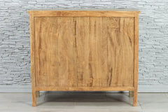 Indian Handmade Carved Mango Wood 2 Door and 2 Drawer Cabinet Natural Indian Handmade Carved Mango Wood 2 Door and 2 Drawer Cabinet Natural