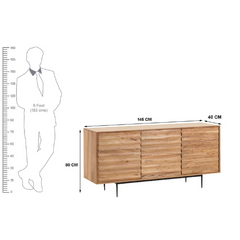 The Attic Carlat Solid Wood Sideboard Natural The Attic Carlat Solid Wood Sideboard Natural