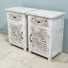 Indian Hand Carved Solid Wooden Bedside Table 50X40X68CM Indian Hand Carved Solid Wooden Bedside Table 50X40X68CM