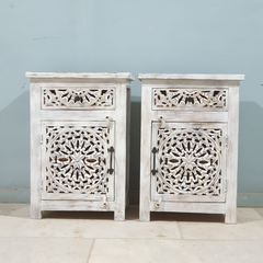 Indian Hand Carved Solid Wooden Bedside Table 50X40X68CM Indian Hand Carved Solid Wooden Bedside Table 50X40X68CM