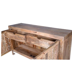 Indian Handmade Solid Wood Carved Sideboard Indian Handmade Solid Wood Carved Sideboard