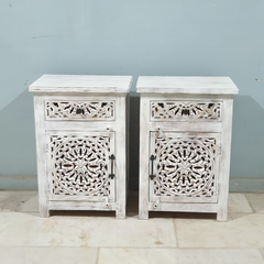 Indian Hand Carved Solid Wooden Bedside Table 50X40X68CM Indian Hand Carved Solid Wooden Bedside Table 50X40X68CM