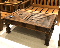 Antique Indian Old Door Solid Wood Coffee Table C16 Antique Indian Old Door Solid Wood Coffee Table C16