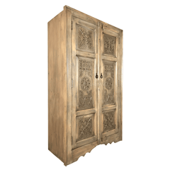 Indian Hand Carved Solid Wooden Cupboard Wardrobe D22 Indian Hand Carved Solid Wooden Cupboard Wardrobe D22