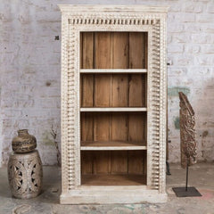 Rajasthan Handcarved Indian Furniture Wooden Traditional Bookshelf Rajasthan Handcarved Indian Furniture Wooden Traditional Bookshelf