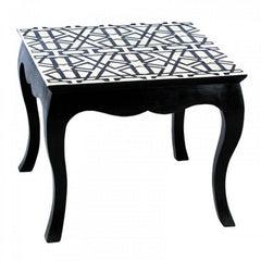 Maaya Bone Inlay White Black Coffee Table Geometric Maaya Bone Inlay White Black Coffee Table Geometric