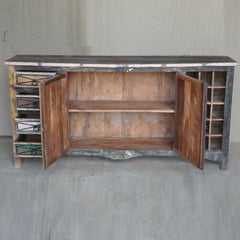 RUSTICA Reclaimed boat wood Sideboard Wine rack LARGE RUSTICA Reclaimed boat wood Sideboard Wine rack LARGE