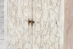 Indian Hand Carved Solid Wood Cabinet White 03 Indian Hand Carved Solid Wood Cabinet White 03