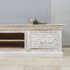 Handmade Indian Furniture Solid Hard Wood TV Unit with 2 Doors And Shelf 200x40x50Cm Handmade Indian Furniture Solid Hard Wood TV Unit with 2 Doors And Shelf 200x40x50Cm