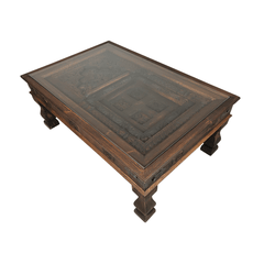 Antique Indian Old Door Solid Wood Coffee Table C16 Antique Indian Old Door Solid Wood Coffee Table C16