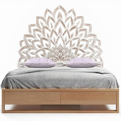 Hand Carved Lotus Flower King Size Bed Headboard Bed Head Hand Carved Lotus Flower King Size Bed Headboard Bed Head