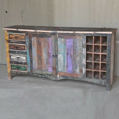 RUSTICA Reclaimed boat wood Sideboard Wine rack LARGE RUSTICA Reclaimed boat wood Sideboard Wine rack LARGE