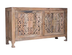 Indian Handmade Solid Wood Carved Sideboard Indian Handmade Solid Wood Carved Sideboard
