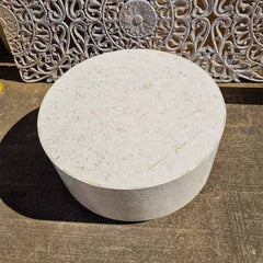 Indian Real Bone Inlay Round Drum Handmade Coffee Table White Floral 90x90x40cm Indian Real Bone Inlay Round Drum Handmade Coffee Table White Floral 90x90x40cm